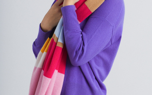 Ac402 Lofty Cashmere Scarf Bright Stripe 2