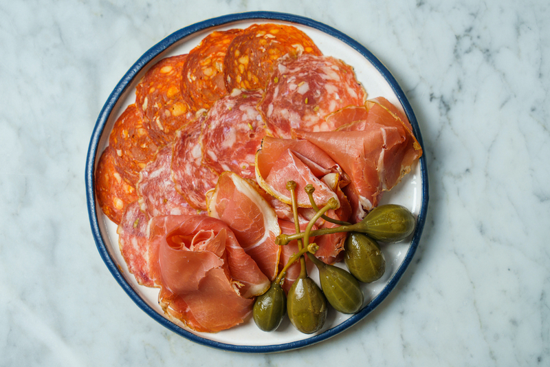 A Plate Of Charcuterie And Capers From Schofields Bar Manchester