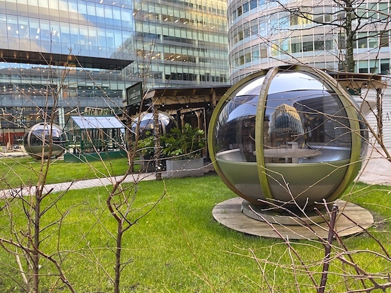 Bubble Greenhouses On The Lawn In Spinningfields Manchester