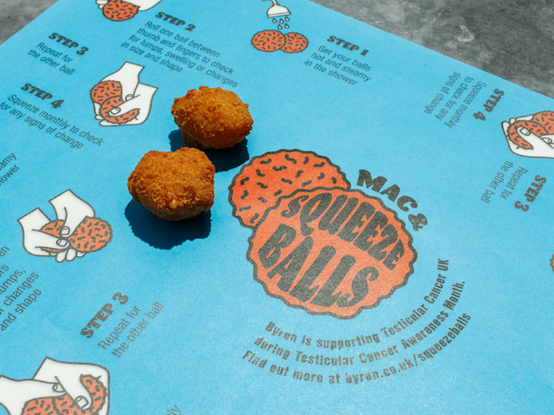Byron Mac And Cheese Balls With Instructions For How To Self Examine For Testicular Cancer