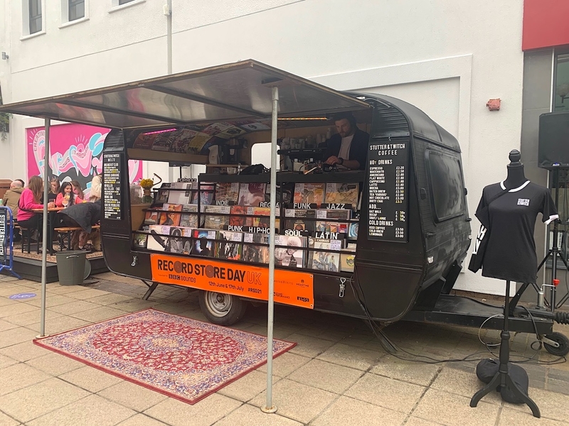 A Pop Up Vinyl Caravan At Stutter And Twitch Coffee Shop Altrincham
