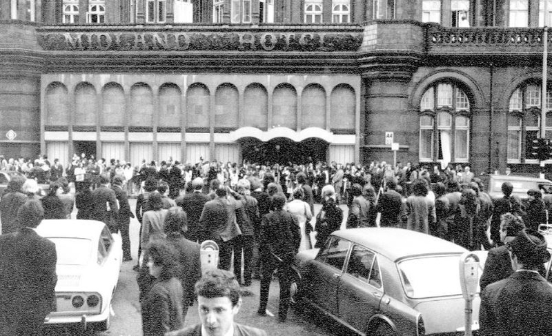 30 April And A Picture From The 1970S Showing The Osmonds Arriving For A Stay At The Midland Hotel But Who The Hell Created That Facade