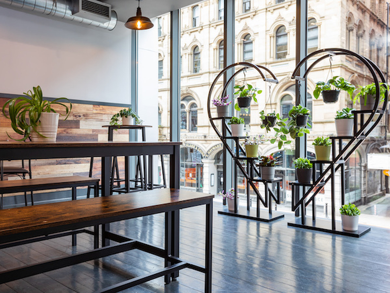 Bloom Cbd Cafe With Heart In Window On Deansgate
