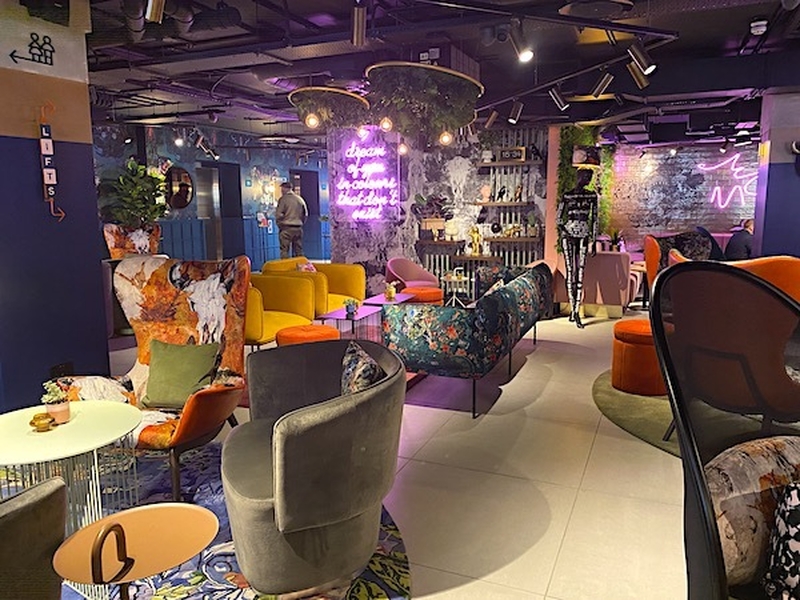 The Colourful Interior Of Motley Restaurant Under The Qbic Hotel Manchester