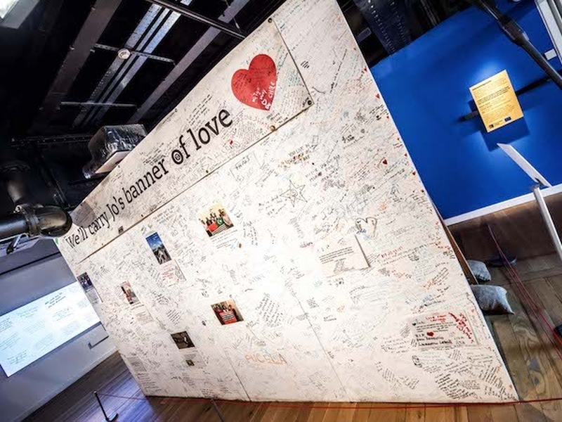 The Jo Cox Memorial Wall On Display For The First Time Since Her Murder In 2016 At The Peoples History Museum In Manchester As Part Of The More In Common Exhibition