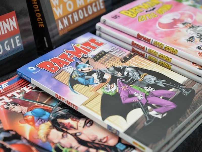 Comics On A Table At Comic Con Leeds