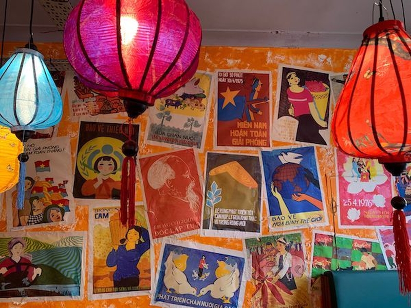 Colourful Paper Lanterns And Posters At Nam Song Thai Restaurant Leeds