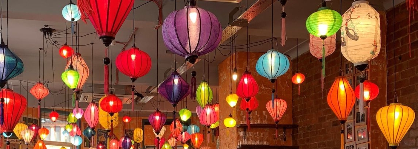 Colourful Paper Lanterns Hang From The Celiling At New Leeds Thai Restaurant Nam Song 800 X 1200