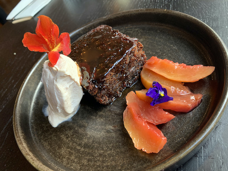 Mamasan Liverpool Southeast Asian Restaurant Sticky Toffee Pudding Spiced Mascarpone Edible Flowers