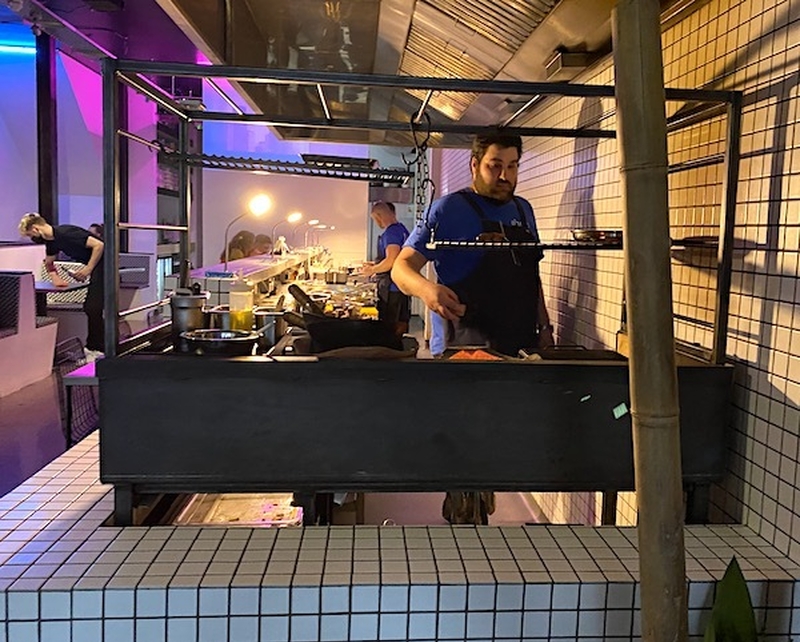 Chef On The Grill At District New Wave Thai Oldham Street Manchester