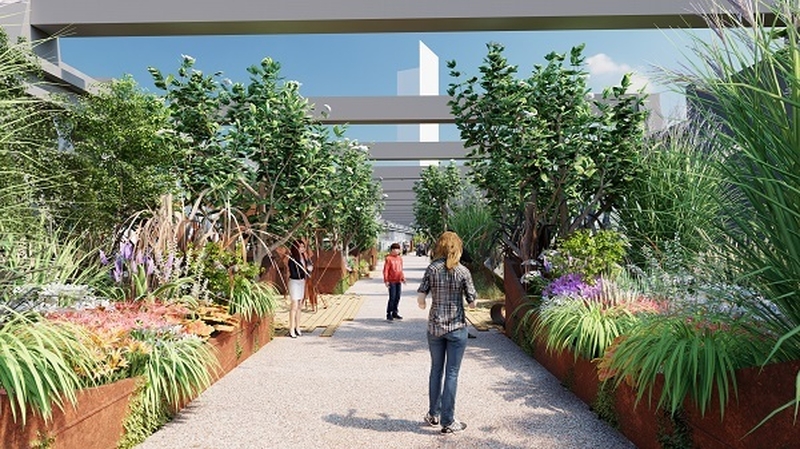 An Artist Impression Showing What This Green Oasis Above Castlefield Could Look Like © Twelve Architects Masterplanners