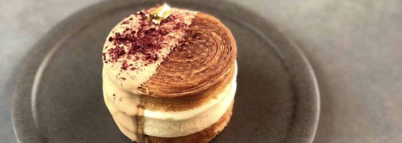 A Croissant Ice Cream Sandwich Hybrid Pastry From Pollen Bakery In Manchester