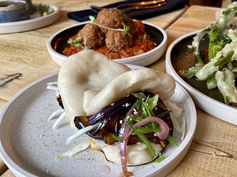 Vegan Aubergine Sticky Bao Buns At Vegan Tapas Heswall On The Wirral
