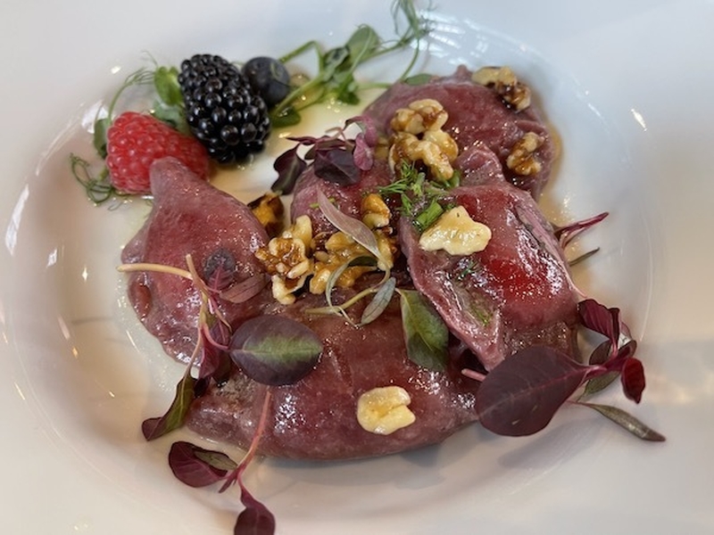 Beetroot Pierogi With Blackberry Raspberry And Walnuts From Platzki Manchester