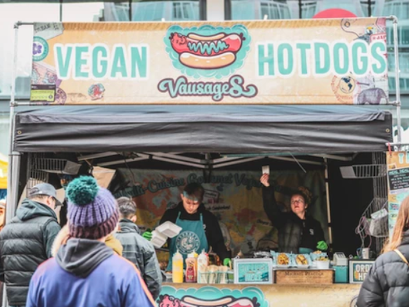 Vegan Hotdogs At The Vegan Market At Kirkgate Market In Leeds