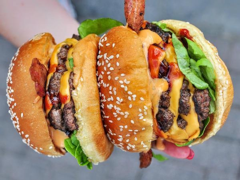 Two Big Burgers From That Burger Place Which Has Recently Arrived At Hatch Manchester