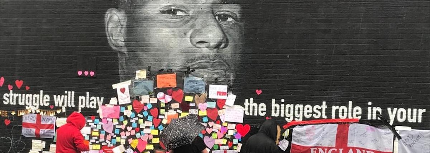 Supporters Leave Messages At Marcus Rashford Mural In Withington