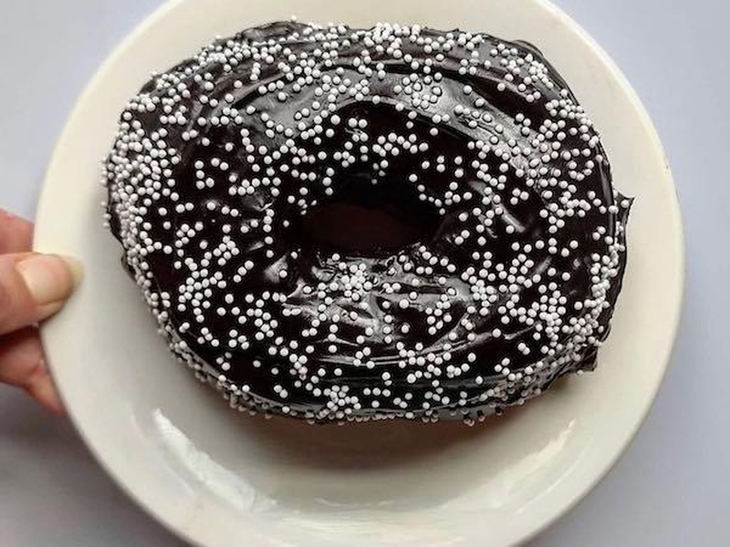 A Black Cocoa Doughnut From Dghnt A Small Batch Manchester Doughnut Bakery