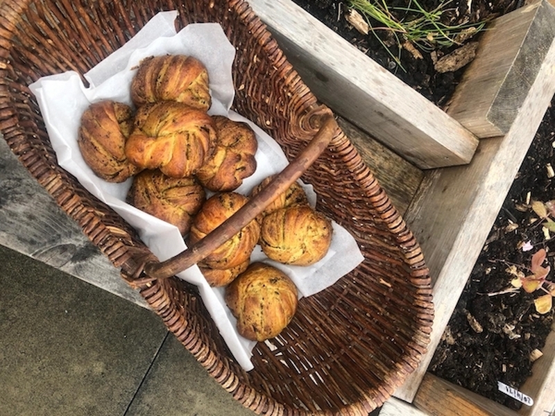 A Basket Of Freshly Made Bread Knots On An Allotment From Rosie Wilkes At Yellowhammer The New Bakery In Stockport From Sam Buckley Of Where The Light Gets In