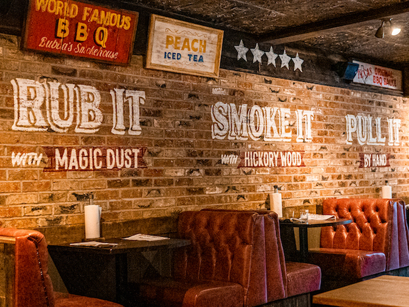Rub It Smoke It Pull It On The Wall Of Hickorys Bbq Restaurant And Smokehouse In Wilmslow