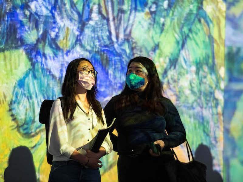 People In Face Masks Enjoying The Immersive Van Gogh Experience Which Is Coming To Salford Richard Blake8