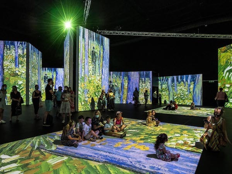 Children Sitting On The Floor At The Van Gogh Alive Sensory4™ Exhibition That Is Coming To Mediacity Richard Blake