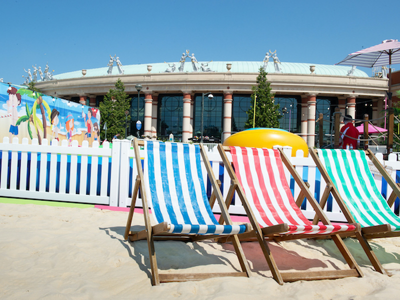 Striped Deckchairs On The Beach At The Trafford Centre Summer Social