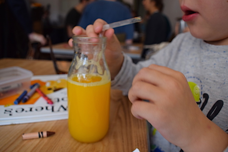 Child Drinking From A Bottle Of Orange Juice Part Of Best Places To Eat With Kids In Manchester