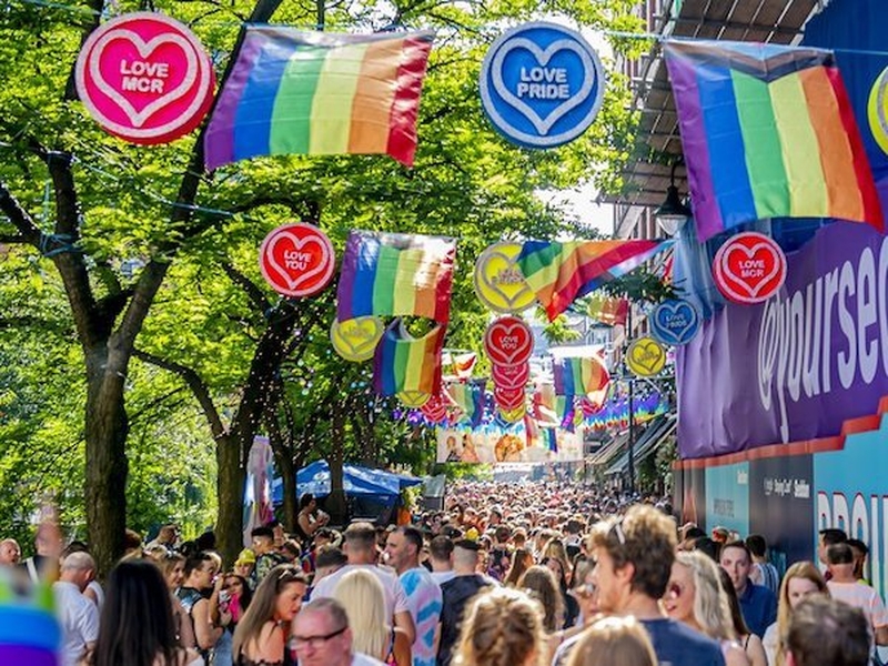 A View Of Crowds From Manchester Pride Festival In 2019