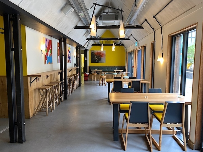 The New Yellow Interior At Sadlers Cat In Manchester From Cloudwater Brewery