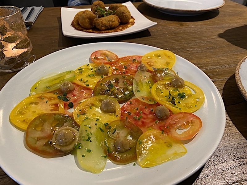 Tomatoes Canvas With Anchovy Toffee At The Embassy Restaurant Hale Reviewed By Manchester Confidential