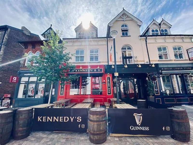 The Outside Of Kennedys Irish Pub In Altrincham Manchester Which Unsurprisingly Sells Guinness And Other Things With Guinness In Them