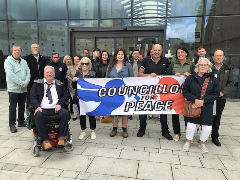 Councillors For Peace Vigil Acc Aoc Arms Fair Liverpool Alan Gibbons