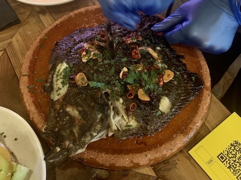 Whole Turbot With Chilli Garlic And Parsley From Baratxuri At Escape To Freight Island