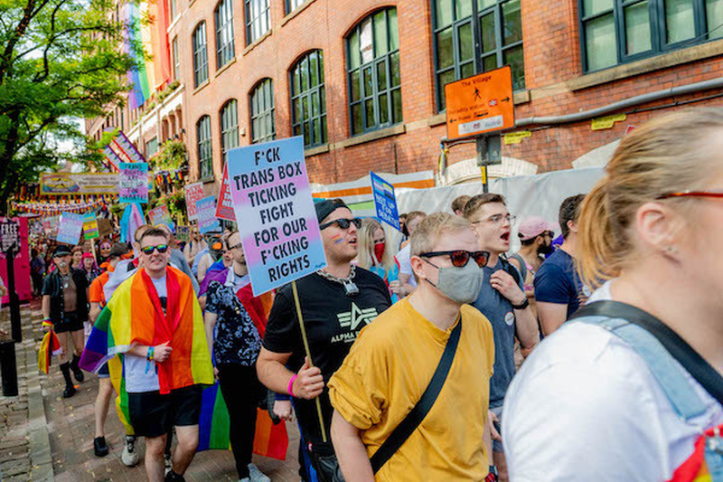 Trans Right Protesters At Manchester Pride Protest 2021 Chris Keller Jackson