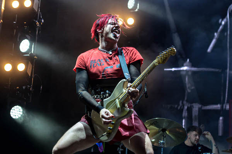 Yungblud Sticks His Tongue Out And Plays Guitar At Manchester Pride 2021 Chris Keller Jackson