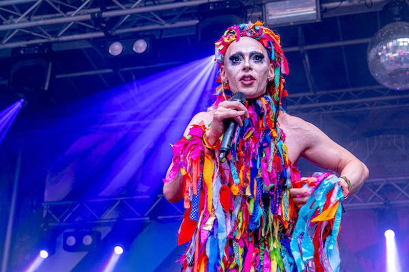 Cheddar Gorgeous In Neon Colourful Outfit Sings At Manchester Pride 2021 Chris Keller Jackson