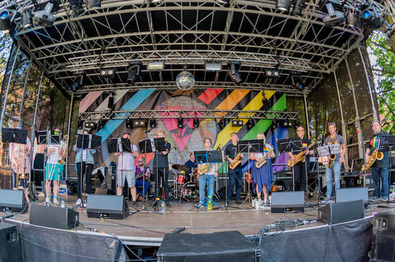 Brass Band On The Alan Turing Stage At Manchester Pride 2021 Chris Keller Jackson