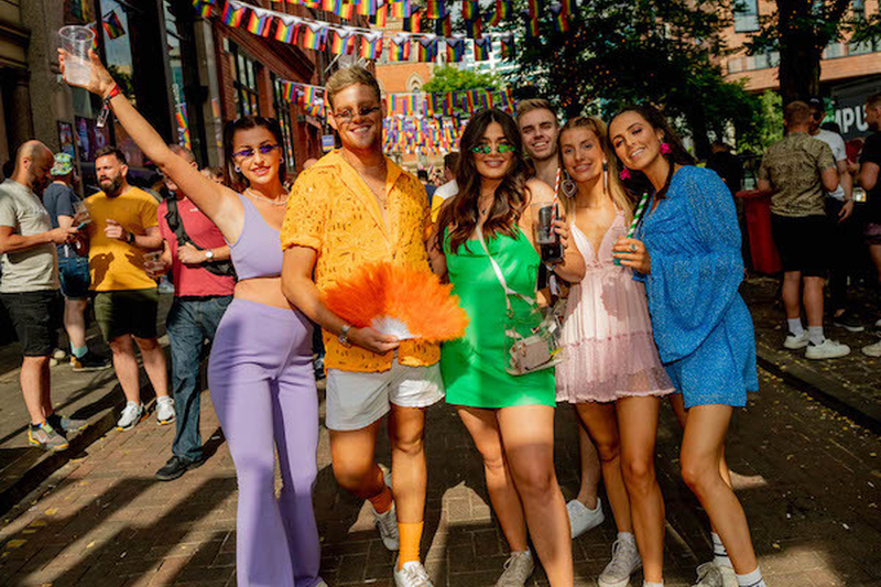 A Group Of People In Outfits Synchronised To Make A Rainbow At Manchester Pride 2021 Chris Keller Jackson