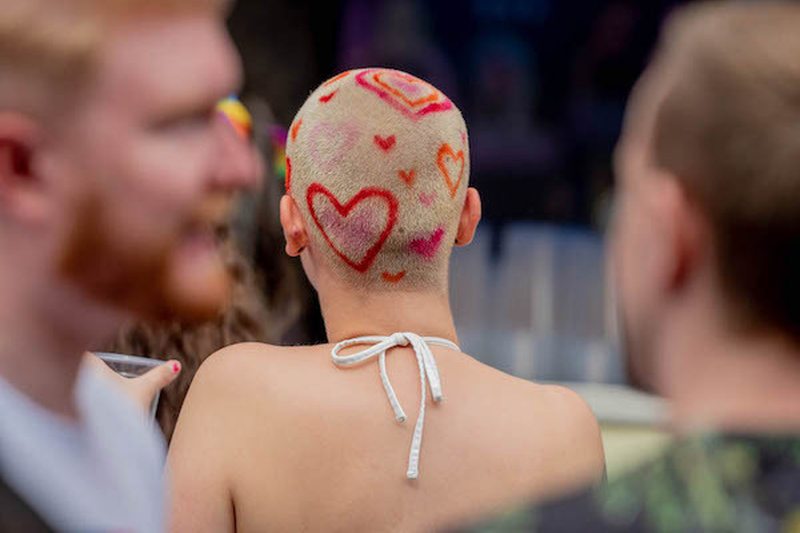 A Shaved Head With Heart Shaped Patterns At Manchester Pride 2021 Chris Keller Jackson