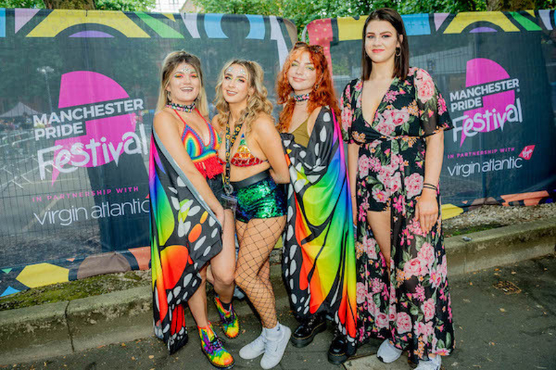 People Waering Rainbow Butterfly Flags As Shawls At Manchester Pride 2021 Chris Keller Jackson