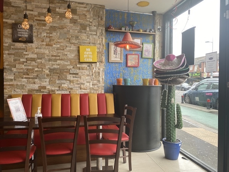 Sombreros And Cactus At Don Tacos Mecican On The Curry Mile Rusholme Manchester