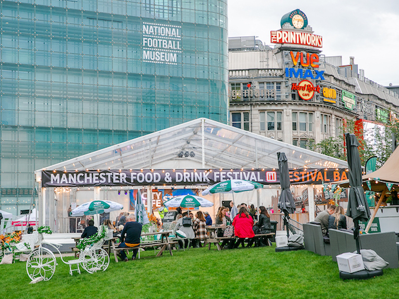 A View Of The Last In Person Manchester Food And Drink Festival Held At Cathedral Gardens In Manchester