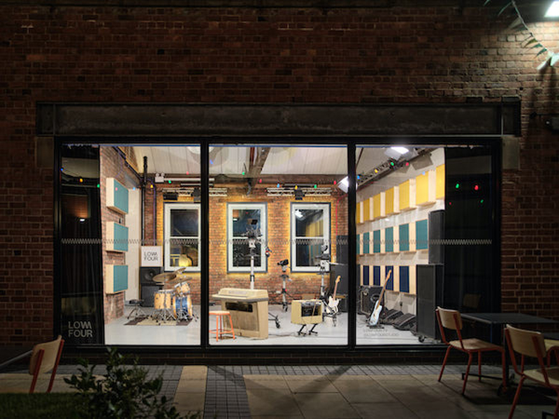 A Night Shot Of The Low Four Live Room On Deansgate Mews In Manchester Which Will Host Live Performances And Double Up As A Recording Space