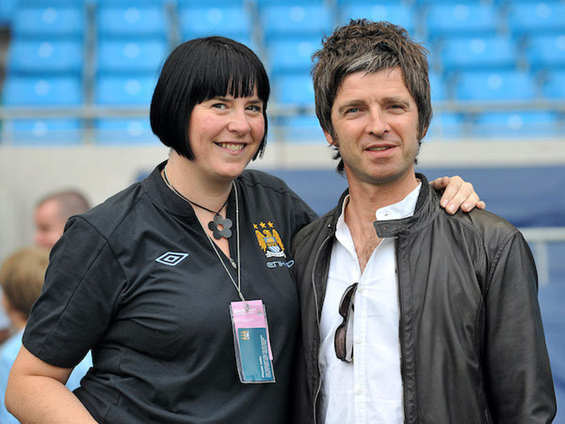 Sharon Latham And Her Mate Noel Gallagher At The Etihad Stadium In Manchester