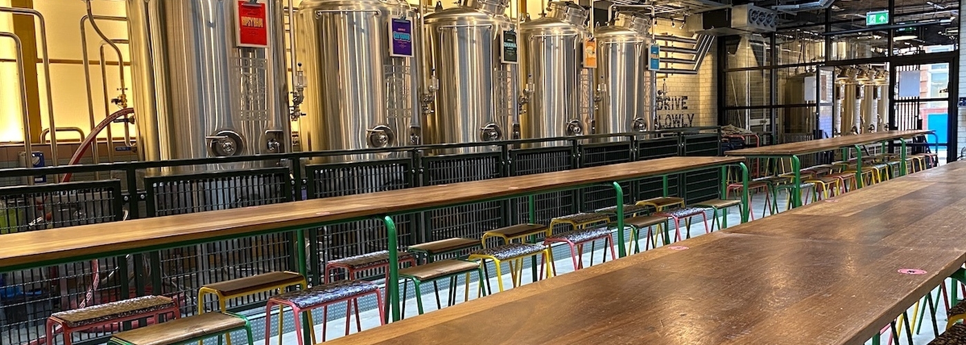 Tables And Tanks Inside Bundobust Brewery New Opening On Oxford Road Manchester