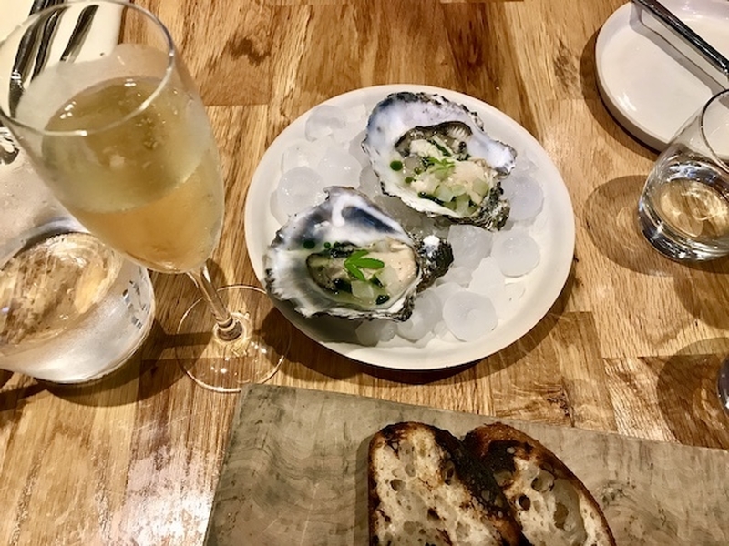 A Pair Of Oysters With A Glass Of Sparkling Wine At The Moor In Heaton Moor