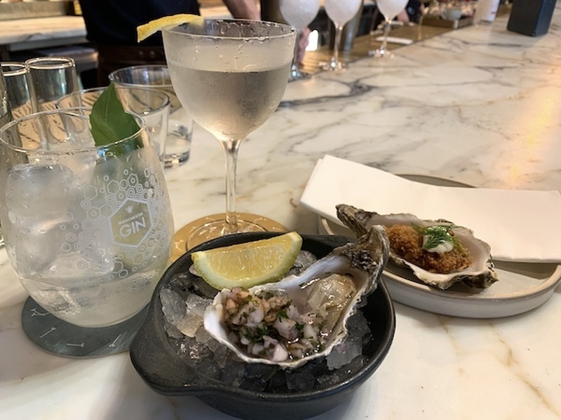 Classic And Deep Fried Oysters With Mother Of Pearl Martini At Three Little Words Manchester