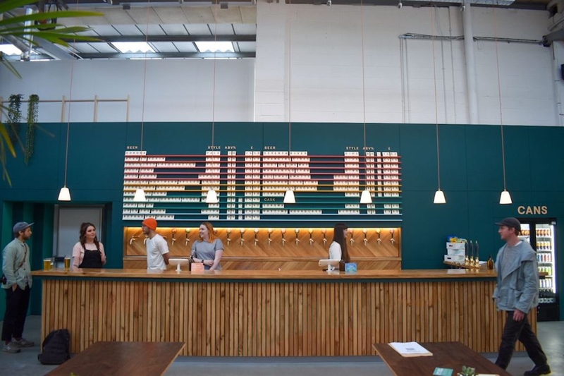The Colourful Main Bar At Track Brew Co In Manchester Which Serves Kegs Fresh From The Tanks In The Building