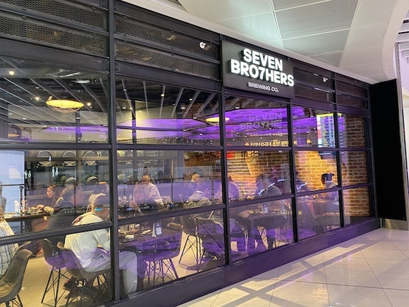 Seven Bro7Hers Sign On The Amber Alehouse At The New Terminal Two At Manchester Airport